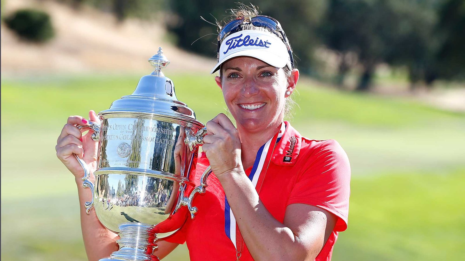 Brittany Lang with US Women's Open trophy