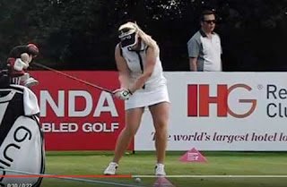 Long-hitting Holly Clyburn entering the impact zone