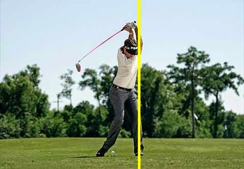 position of Bubba's knee at top of backswing