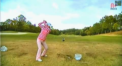 Sakura at end of backswing