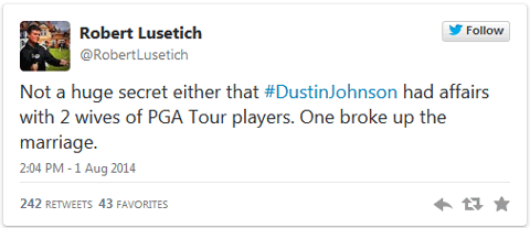 Lusetich tweet about indiscretions