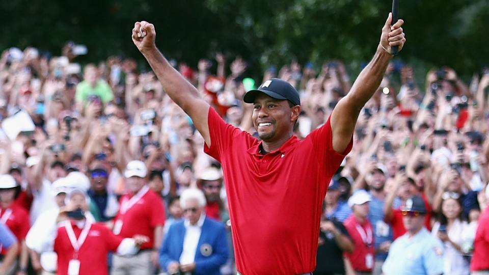 Tiger right after he won the Tour Championship