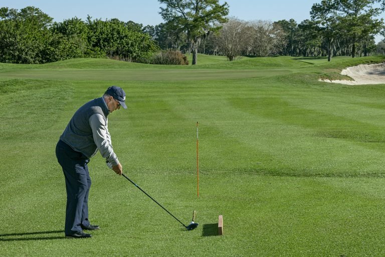 The setup for practicing target golf