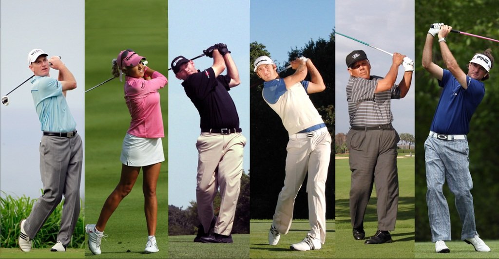 Various pros with unusual swings