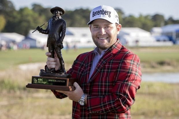 Branden Grace with RBC Heritage trophy
