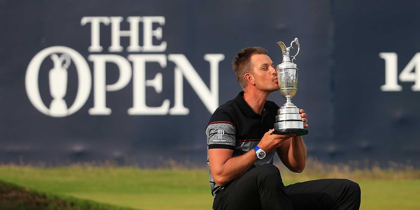 Henrik Stenson with the Claret Jug