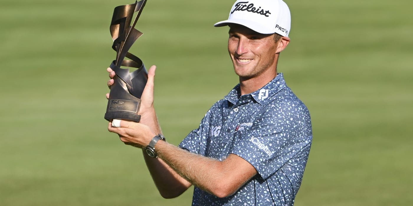 Will Zalatoris with FedEx St. Jude trophy