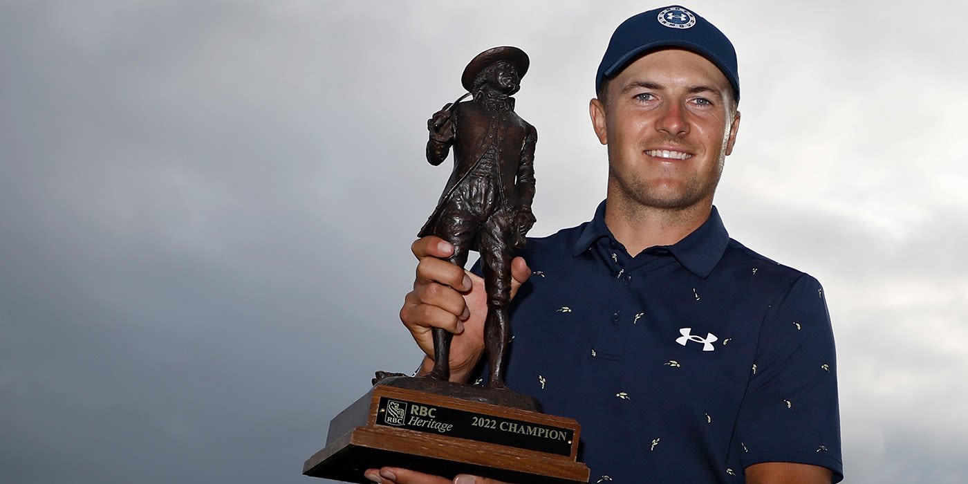 Jordan Spieth with RBC Heritage trophy