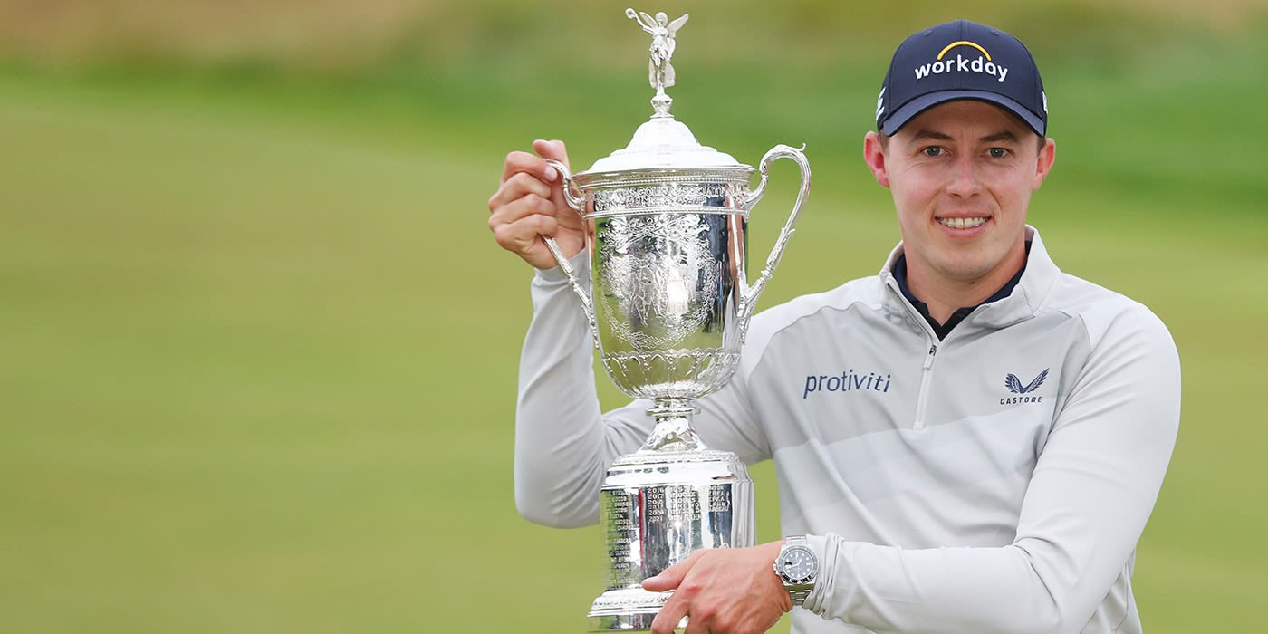 Matt Fitzpatrick with US Open trophy