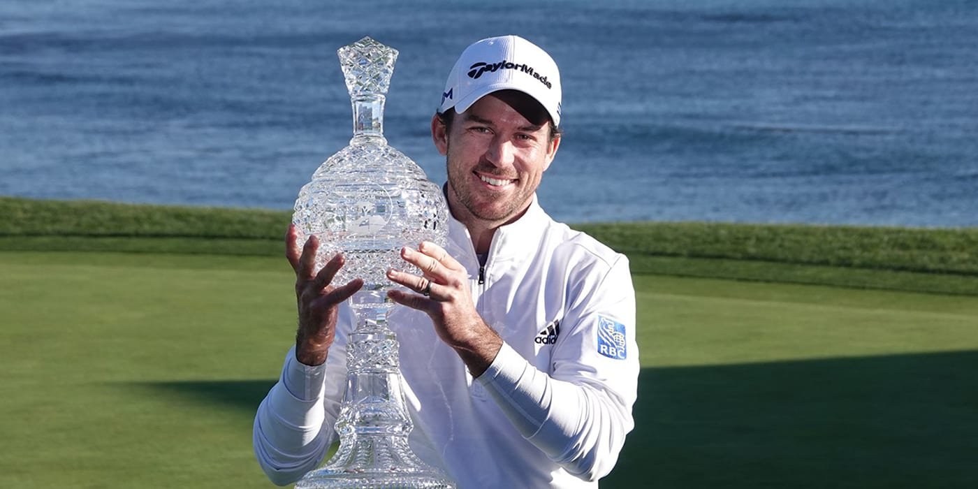 Nick Taylor with AT&T trophy