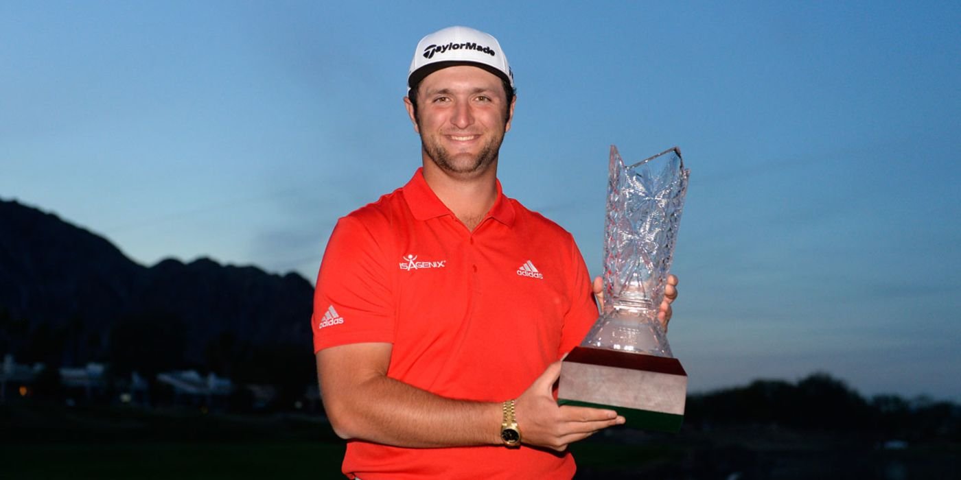 Jon Rahm with CareerBuilder trophy