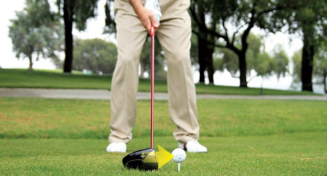 Teeing with a gap between club face and ball