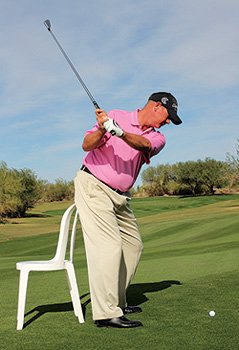 Chair drill at top of backswing