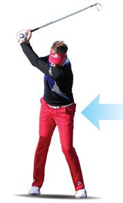 Ian at top of backswing