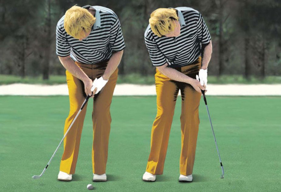 Jack Nicklaus putting stroke -- before and after impact