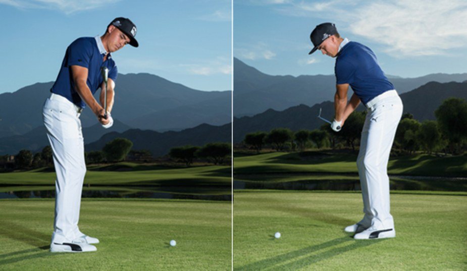Rickie getting the toe of his club straight up on the takeaway