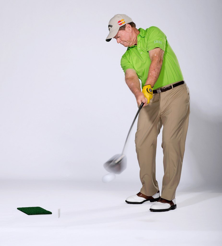 Tom Watson just after impact