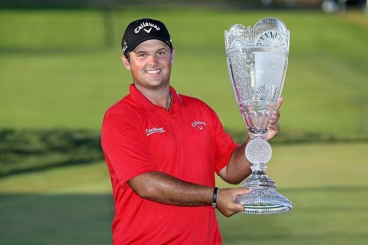 Patrick Reed with Barclays trophy