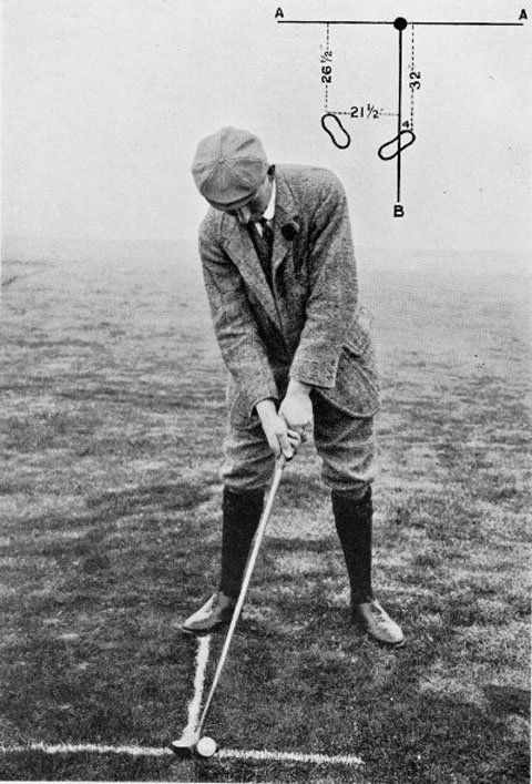 Harry Vardon playing a pulled shot