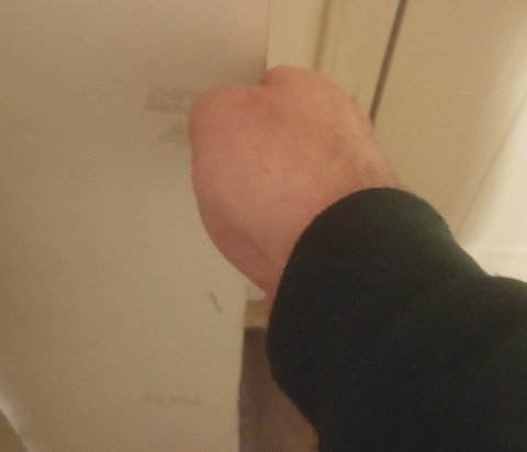 Flat palm tilted up